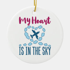 Pilot Ehefrau mein Herz ist im Himmel Keramik Ornament