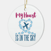 Pilot Ehefrau mein Herz ist im Himmel Keramik Ornament (Links)