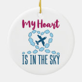 Pilot Ehefrau mein Herz ist im Himmel Keramik Ornament (Hinten)