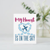 Pilot Ehefrau mein Herz ist im Himmel Postkarte (Stehend Vorderseite)