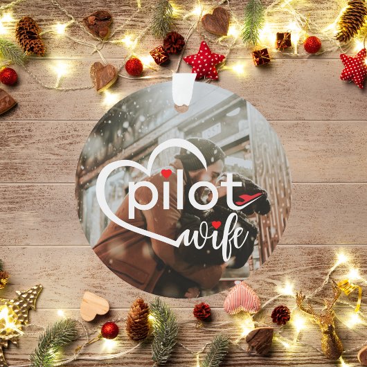 Pilot Ehefrau Typografie Herz & Flugzeug, Niedlich Ornament