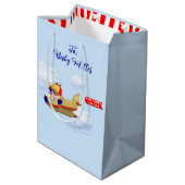 Pilot eines Babyflugzeugs Mittlere Geschenktüte (Rückseite Schrägansicht)