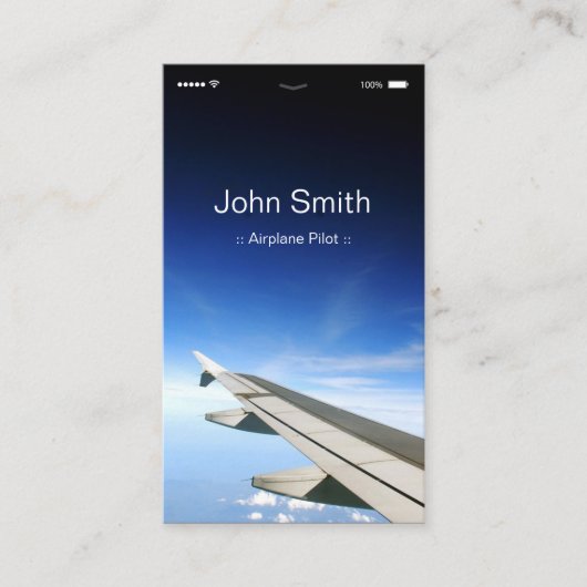 Pilot eines Flugzeugs - Benutzerdefinierter Stil f Visitenkarte (Vorderseite)