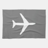Pilot eines Funky White Flugzeug Geschirrtuch (Horizontal)