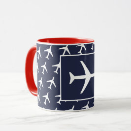 Pilot eines Funky White Flugzeug Tasse