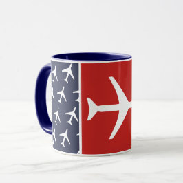 Pilot eines Funky White Flugzeug Tasse