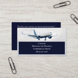 Pilot eines Kommerziellen Flugzeugkapitän Visitenkarte