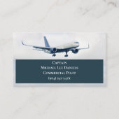 Pilot eines Kommerziellen Flugzeugs mit weißem Flu Visitenkarte (Vorderseite)