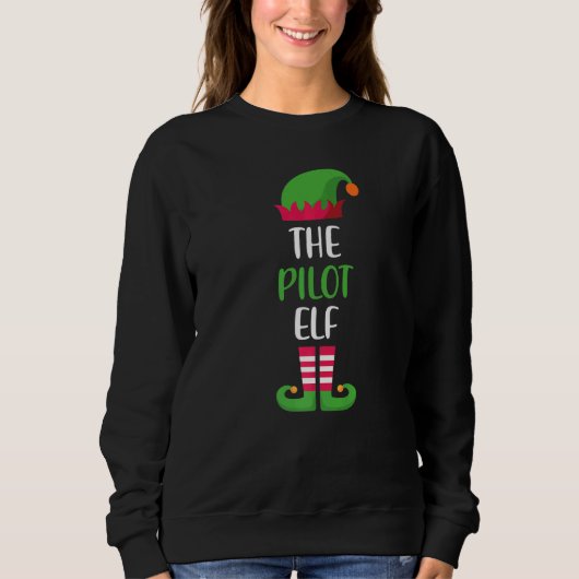 Pilot Elf Family Matching Group Christmas Pajama X Sweatshirt (Vorderseite)