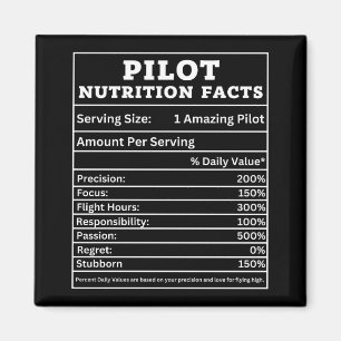 Pilot Ernährungsfakten – Lustiges Aviatik-Geschenk Magnet