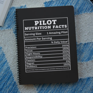 Pilot Ernährungsfakten – Lustiges Aviatik-Geschenk Notizblock