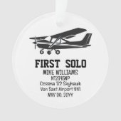 PILOT-Erstflug mit Solo-Flugzeug Personalisiert Ornament (Vorderseite)