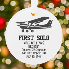 PILOT-Erstflug mit Solo-Flugzeug Personalisiert Ornament
