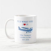 Pilot Fliege Was Du Liebst Foto Blau Personalisier Kaffeetasse (Links)