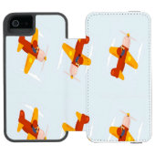 Pilot fliegendes Flugzeug am Himmel Incipio iPhone Geldbeutel-Hülle (Folio Geöffnet)