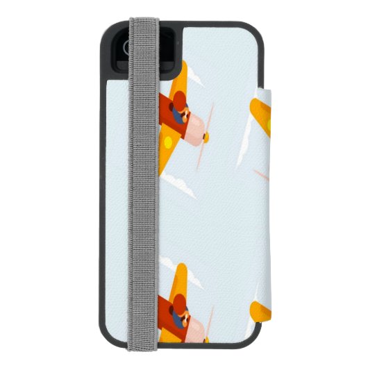 Pilot fliegendes Flugzeug am Himmel Incipio iPhone Geldbeutel-Hülle (Folio Rückseite)
