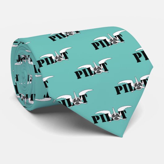 Pilot Flüge Aquamarin Blue Aviator Krawatte (Gerollt)