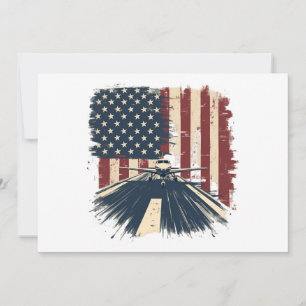 Pilot Flugzeug Amerikanische Flagge Flugzeug Luftf Einladung