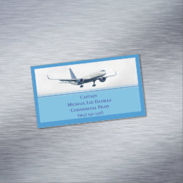 Pilot-Flugzeug des Flugzeugkapitän von Blue Aircra Magnetische Visitenkarte