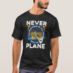 Pilot Flugzeug Flug Alter Mann Premium T-Shirt