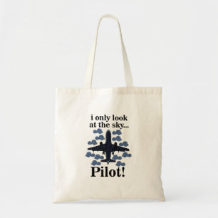 Pilot Flugzeug I Ich schaue nur auf den Himmel Pil Tragetasche