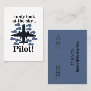 Pilot Flugzeug I Ich schaue nur auf den Himmel Pil Visitenkarte