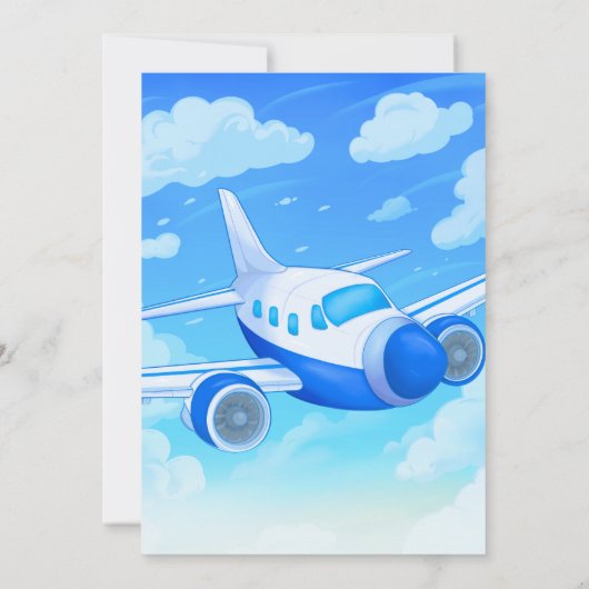 Pilot - Flugzeugjunge zum Geburtstag Einladung (Rückseite)