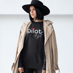 Pilot Frau Typografie & Flugzeug Einfach, Minimali Sweatshirt