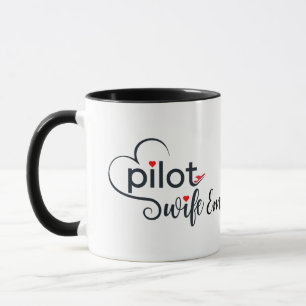 Pilot Frau Typografie & Flugzeug Einfach, Minimali Tasse