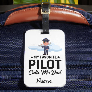 Pilot Funny Quotes Rufen Sie mir Papa für Vater Gepäckanhänger