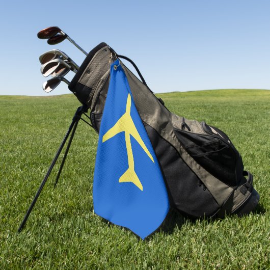Pilot für Funkgelbes Flugzeug Golfhandtuch (Gras)