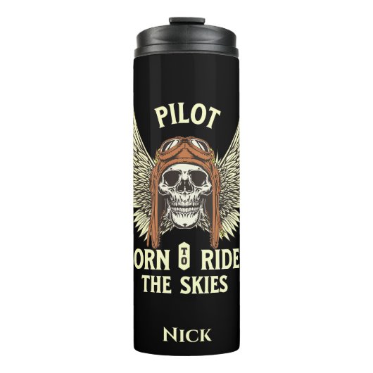 Pilot, Geboren, um den Himmel zu befahren, Luftfah Thermosbecher (Vorderseite)