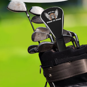 Pilot Geboren um zu fliegen Skelett Flügel Luftfah Golf Headcover