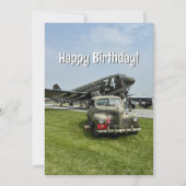 Pilot Geburtstag Vintages Flugzeug Militärwitz Karte (Vorderseite)