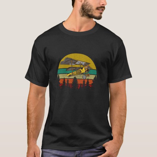 Pilot-Geschenke Muster Flugzeug-Bi-Flugzeug T-Shirt (Vorderseite)
