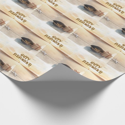 Pilot  Happy retirement Geschenkpapier (Ecke)