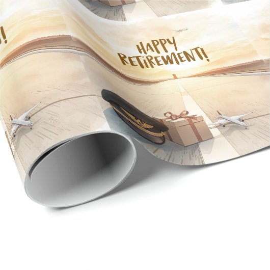Pilot  Happy retirement Geschenkpapier (Rolleneckpunkt)