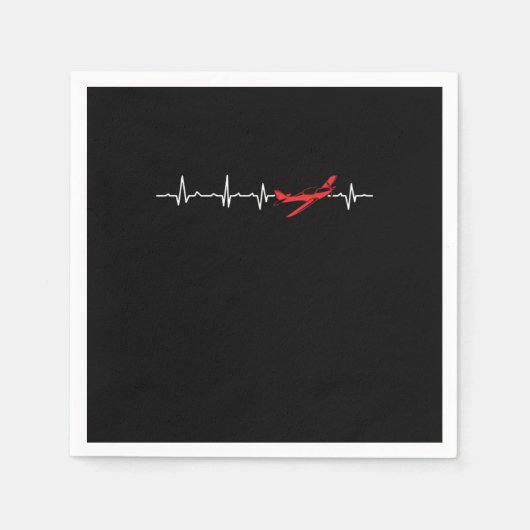 Pilot Heartbeat Aviator Flight Engineers Airplane  Serviette (Vorderseite)