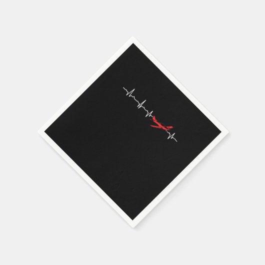 Pilot Heartbeat Aviator Flight Engineers Airplane  Serviette (Ecke)