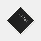 Pilot Heartbeat Flugzeug Aviation Airplane Aviator Serviette (Ecke)