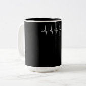 Pilot-Heartbeat-Geschenk für Flugzeuge Zweifarbige Tasse (Vorderseite Links)