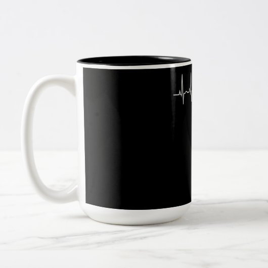 Pilot-Heartbeat-Geschenk für Flugzeuge Zweifarbige Tasse (Links)