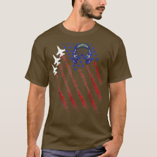 Pilot-Helm des Kampfjets USA Flag Patriot 4t T-Shirt