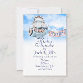 Pilot Hippo kündigt Baby Boy an Einladung