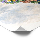 Pilot holds flowers standing on the runway  poster (Ecke)