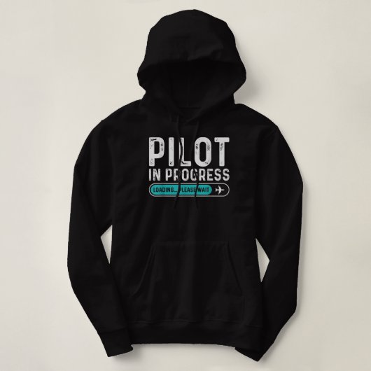 Pilot im Gange Bitte warten Funny Aviation Pilot Hoodie (Design vorne)