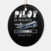 Pilot im Gange Bitte warten Pilot Aviatio Keramik Ornament (Links)