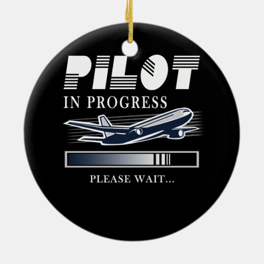Pilot im Gange Bitte warten Pilot Aviatio Keramik Ornament (Hinten)