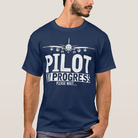 Pilot im Gange Bitte warten Sie auf Pilotprogramm T-Shirt (Vorderseite)