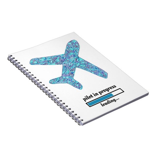 "Pilot im Gange"-FlugzeugNotebook Notizblock (Rechte Seite)